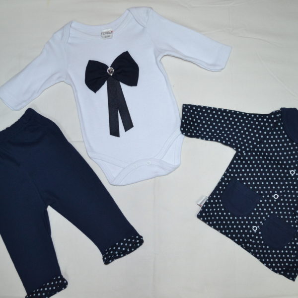 Комплект 3-ка синій в горошок