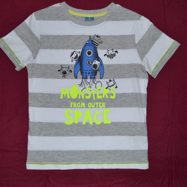 Футболка сіра в білу полоску