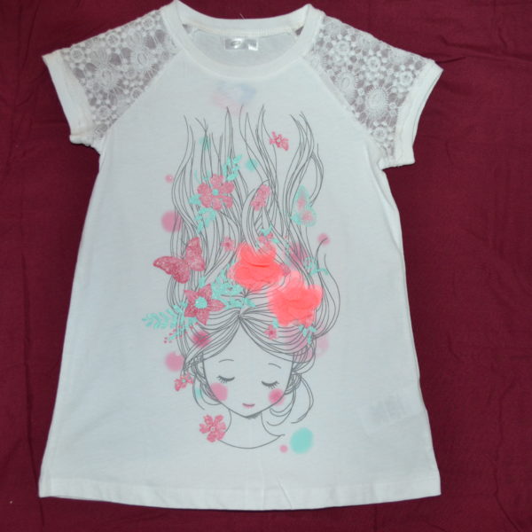 Футболка біла з мереживом